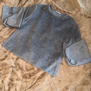 Zara Gray Sweater with Textured Fabric